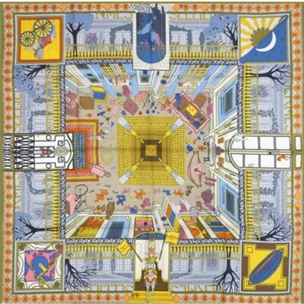 Hermès “objets de curiosité” silk scarf